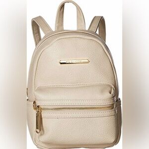 Steve Madden Ivory Faux Leather Mini Backpack